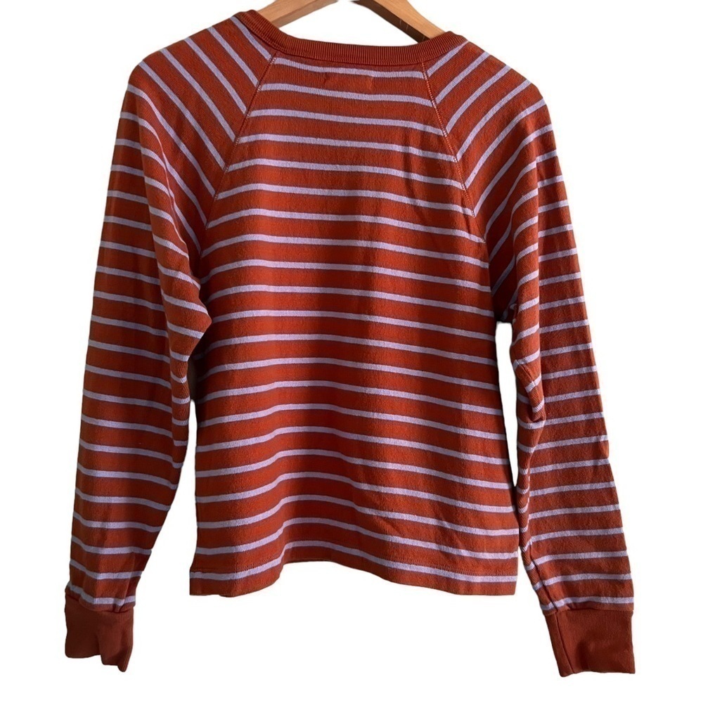 Madewell Luxe Raglan Sweatshirt in Stripe Size Small - Picture 3 of 5